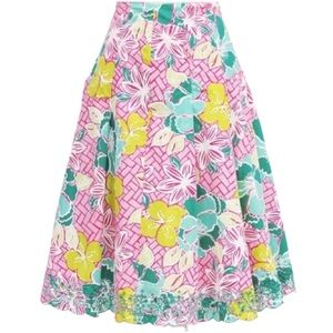 NWOT Lilly Pulitzer Pink High Waist Tropical Floral Ingrid Skirt- Size 2